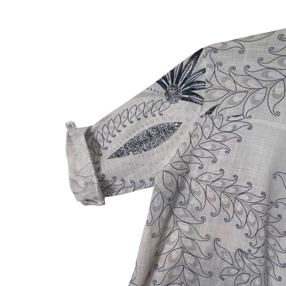 Charlie B made in Italy gauze cotton tunic top p/s Roll Up Sleeve Blouse - Picture 13 of 16